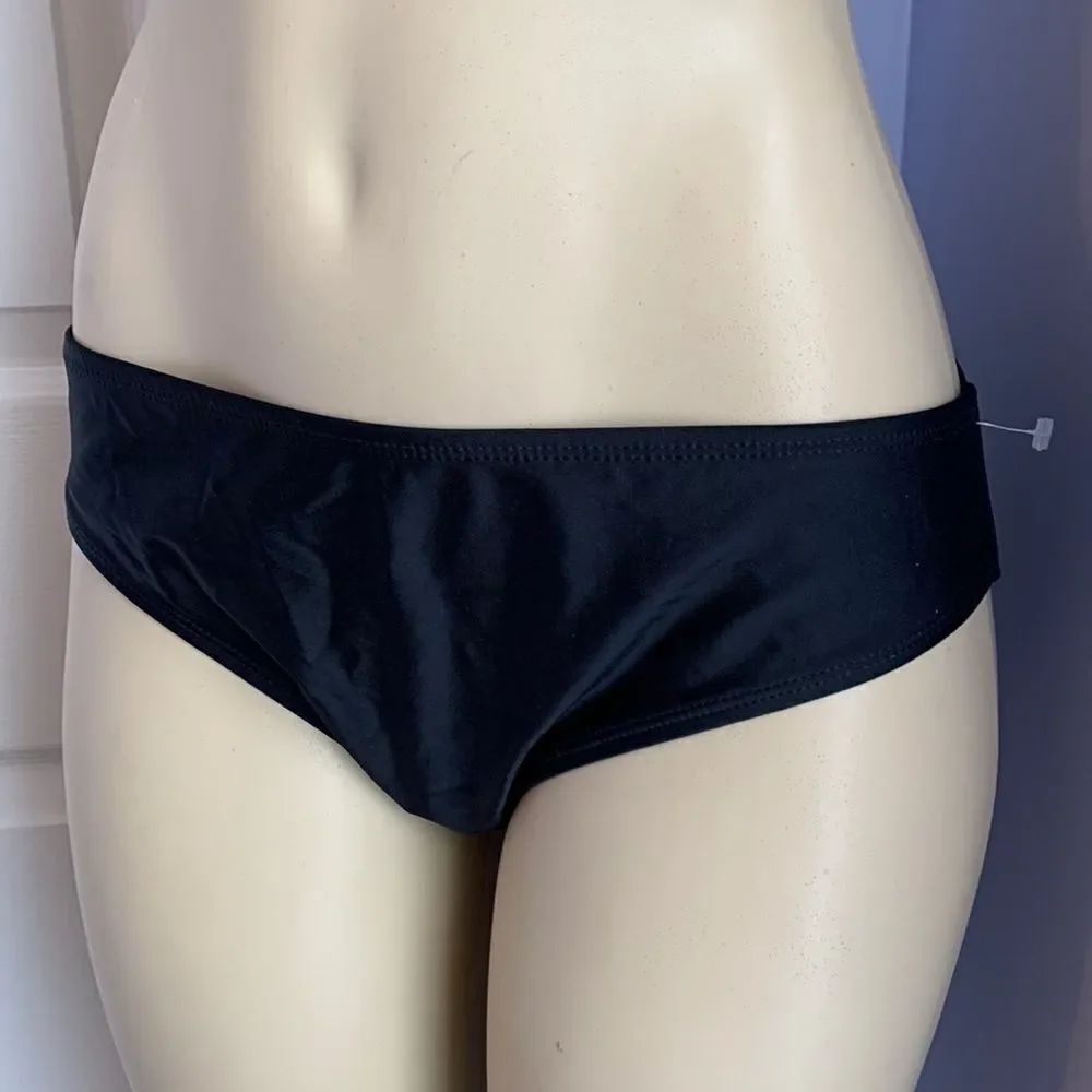 New Swim Bikini Bottoms Panties Swimwear Black Large